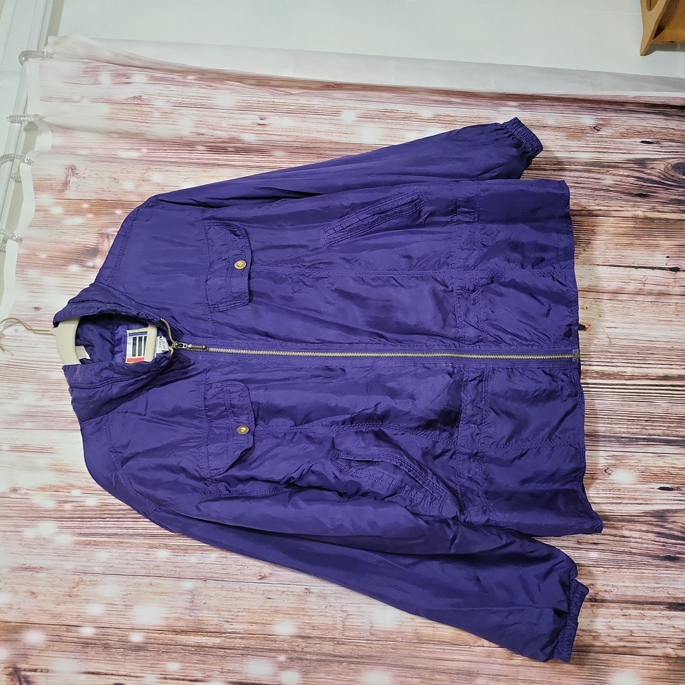 Vintage 90's EVR 100% Silk Women's Full Zip Jacket Size L